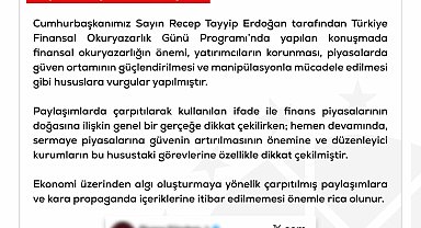 DMM: 'Erdoğan, sermaye piyasalarına yatırım yapmak risklidir dedi' iddialarına ilişkin açıklama