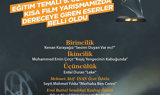 Eğitim temalı 9'uncu Uluslararası Kısa Film Yarışması sonuçları açıklandı