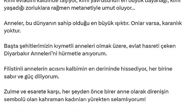 Emine Erdoğan'dan 'Anneler Günü' paylaşımı