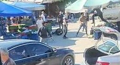 Foça'da pazarcıların kavgası; 7 gözaltı