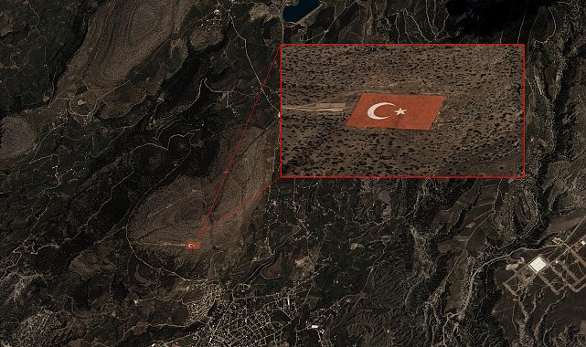 GÖKTÜRK-1 uydusu, Torosların zirvesine işlenen Türk bayrağını görüntüledi