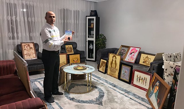 Güvenlik kulübesinden sanat galerisine; ilkokulda başlayan resim tutkusunu bin tablo ile 288 şiire döktü