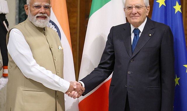 Hindistan Başbakanı Modi, İtalya Cumhurbaşkanı Mattarella ile bir araya geldi