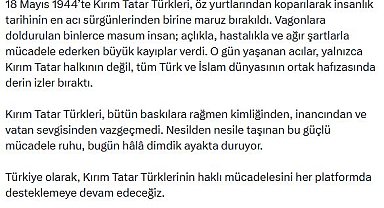 İletişim Başkanı Duran: Kırım Tatar Türklerinin haklı mücadelesini desteklemeye devam edeceğiz