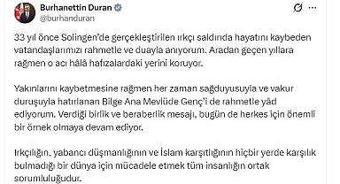 İletişim Başkanı Duran, Solingen faciasında yaşamını yitirenleri andı