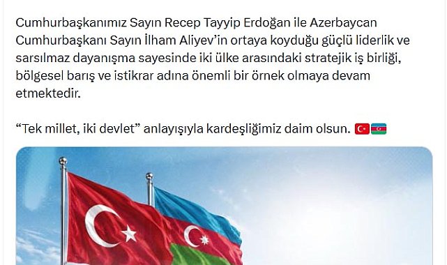 İletişim Başkanı Duran'dan 'Azerbaycan Bağımsızlık Günü' paylaşımı