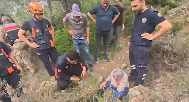 KKekik toplarken yüksekten düşen kadın kurtarıldı