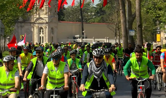 Küresel Sumud Filosu'na destek için pedal çevirdiler