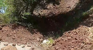 Osmaniye´de heyelan yayla yolunu kapattı