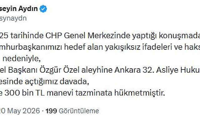 Özgür Özel hakkında 300 bin lira manevi tazminat kararı