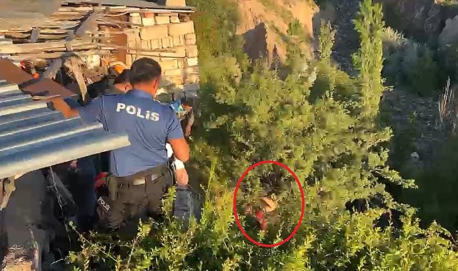 Tedaviyi reddedip kaçtı, dere yatağına düşerek ağaçta asılı kaldı