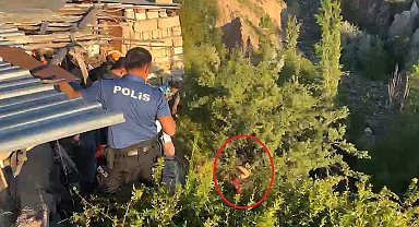 Tedaviyi reddedip kaçtı, dere yatağına düşerek ağaçta asılı kaldı