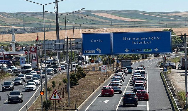 Tekirdağ-İstanbul kara yolunda araç yoğunluğu; ağır vasıtalara kısıtlama