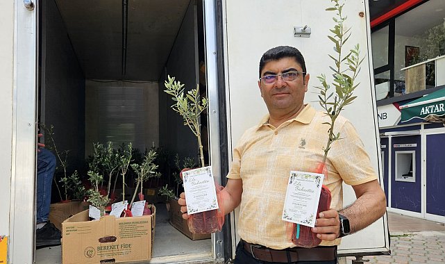 5 bin zeytin fidanı dağıtıp, oğlunun düğününe çağırdı