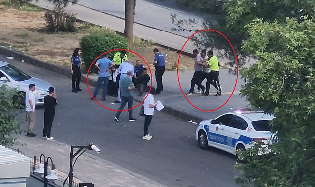Adliye binasını görüntüleyen kişiler kendilerini uyaran polise saldırdı: 4 gözaltı