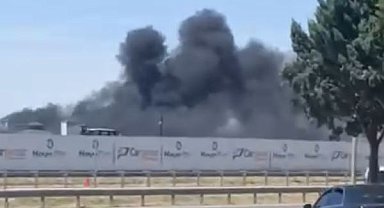 Ankara'da alçı fabrikasında yangın