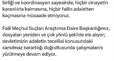 Bakan Gürlek: 2021 yılında işlenen Mehmet Şirin Çelik cinayeti aydınlatıldı
