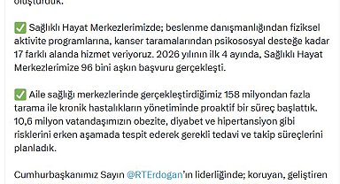 Bakan Memişoğlu: 4 ayda Sağlıklı Hayat Merkezlerimize 96 bini aşkın başvuru gerçekleşti