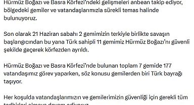 Bakan Uraloğlu: Türk sahipli 11 gemi Hürmüz Boğazı'nı güvenli şekilde geçti