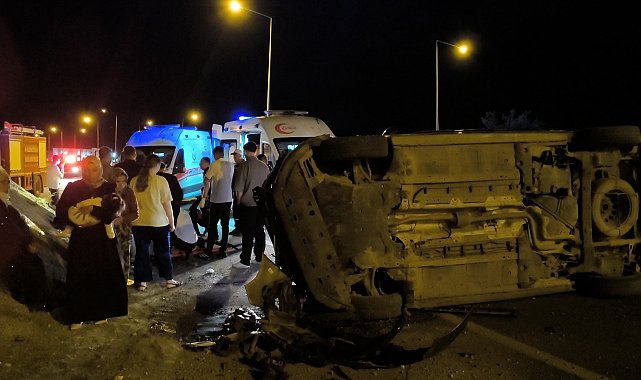 Batman'da düğünden dönen ailenin bulunduğu hafif ticari araç takla attı: 6 yaralı