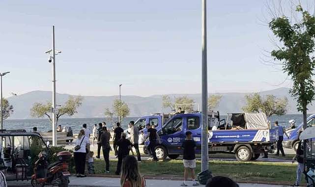 Bursa’da sahilde seyyar satıcı denetimi