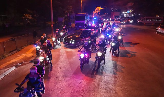 Bursa'da bin polisle 'huzur' uygulaması dronla görüntülendi
