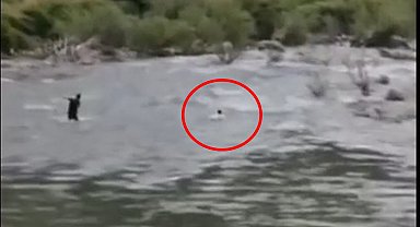 Çayda akıntıya kapılıp kayboldu; sürüklendiği anlar ortaya çıktı