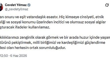 Cevdet Yılmaz: İnsan onuru ve eşit vatandaşlık esastır