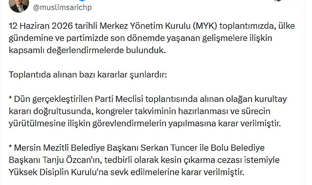 CHP'de Tanju Özcan ve Serkan Tuncer'e ihraç talebi