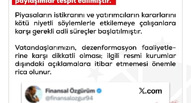 DMM'den finansal piyasalara yönelik dezenformasyon uyarısı