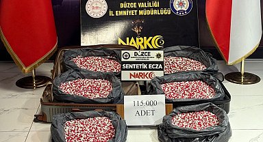 Düzce'de uyuşturucu operasyonunda 115 bin hap ele geçirildi