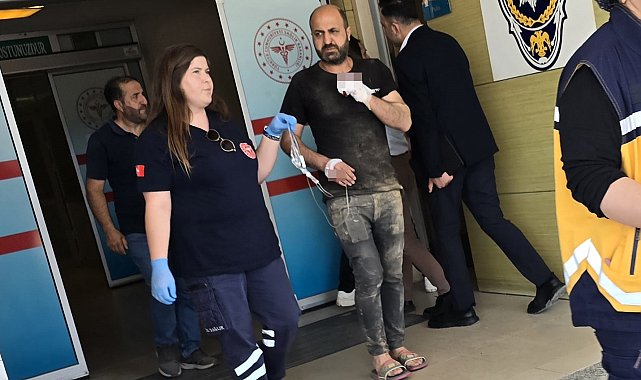 Elini testereye kaptıran işçinin parmağı koptu
