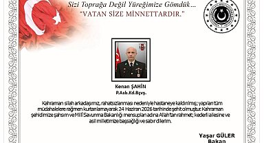 Fırat Kalkanı Harekat Bölgesi'nde rahatsızlanan asker şehit oldu