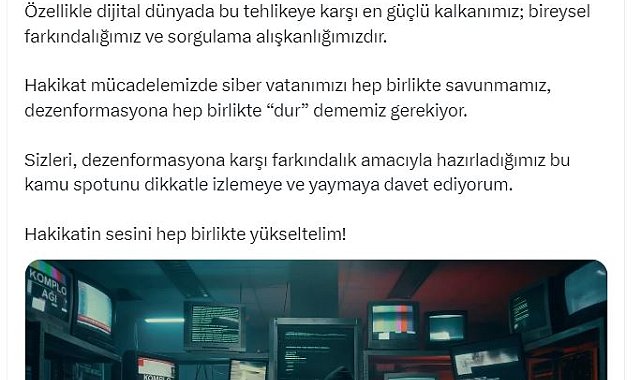 İletişim Başkanı Duran: Dezenformasyona hep birlikte 'dur' dememiz gerekiyor