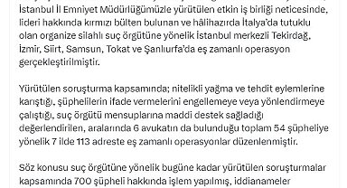 İstanbul merkezli 7 ilde 54 şüpheliye yönelik operasyon