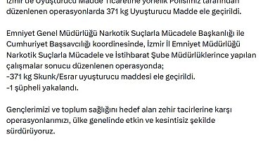 İzmir'de 371 kilogram uyuşturucu ele geçirildi