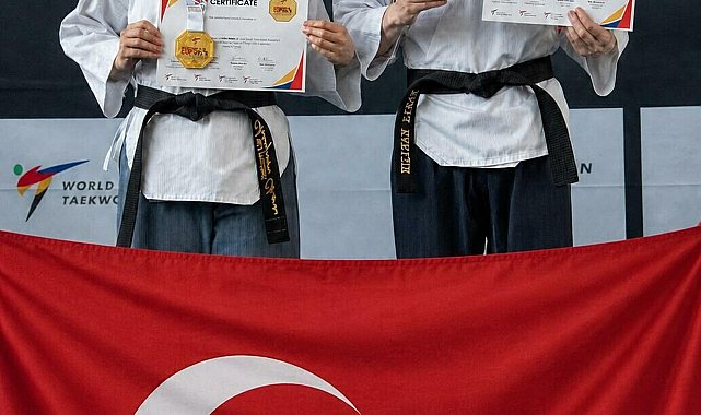 İzmirli tekvandocu çift, Londra'dan şampiyon döndü