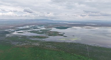Kuraklıktan yok olma noktasına gelen Akşehir Gölü'nde su 1,5 metre derinliğe ulaştı
