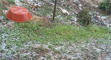 Manisa'da dolu yağışı tarım alanlarına zarar verdi