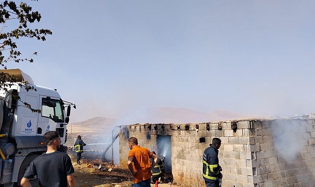 Mardin'de anız yangını, yerleşim yerine de sıçradı