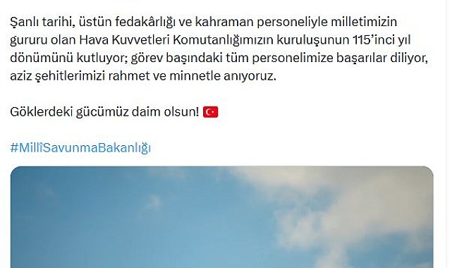 MSB'den Hava Kuvvetleri'nin 115'inci yılına özel klip