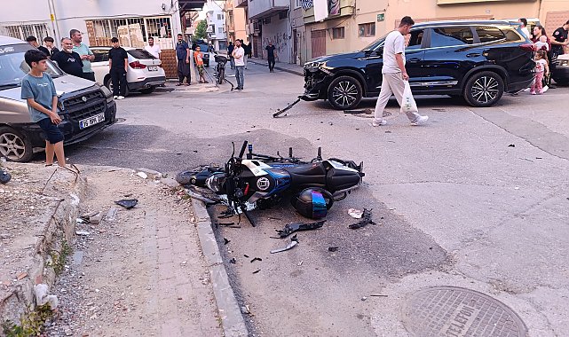 Otomobil ile çarpışan motosikletin sürücüsü yaralandı