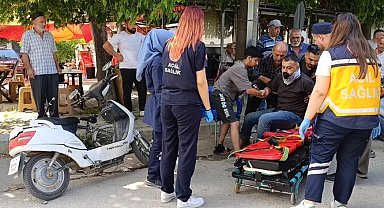Otomobille çarpışan motosikletin sürücüsü yaralandı