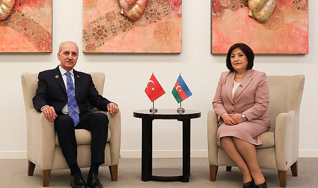 TBMM Başkanı Kurtulmuş, Bakü'de Azerbaycan Milli Meclisi Başkanı Gafarova ile görüştü