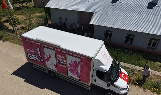 Tunceli'de Mobil Kanser Tarama Aracı erken teşhis için köy yollarında