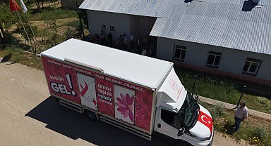 Tunceli'de Mobil Kanser Tarama Aracı erken teşhis için köy yollarında