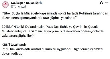 39 ilde siber suç operasyonu: 361 tutuklama