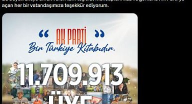 AK Parti'li Büyükgümüş: AK Parti'mizin üye sayısı 11 milyon 709 bin 913'e ulaştı