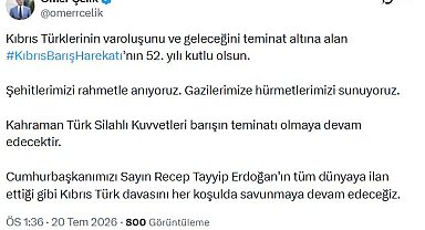 AK Parti'li Çelik: Kıbrıs Türk davasını her koşulda savunmaya devam edeceğiz