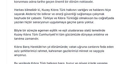 AK Parti'li Zorlu'dan Kıbrıs Barış Harekatı mesajı